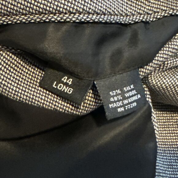 Jones New York Mens 44L Suit Jacket Blazer Gray Silk Wool Double Vented Business - Picture 6 of 9